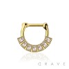 MULTI GEM CZ SABRE FAN RADIANCE SEPTUM HINGED CLICKER